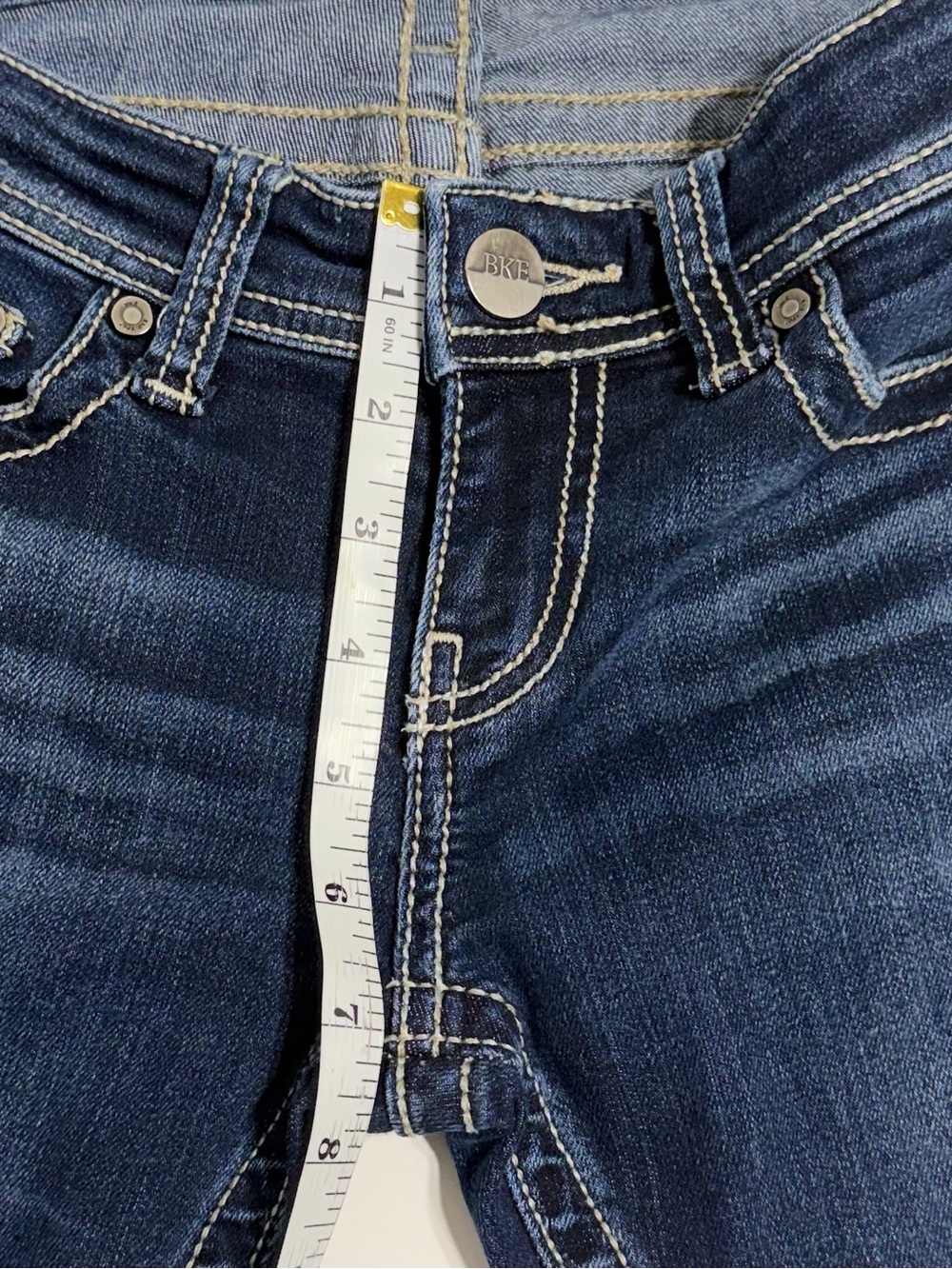 BKE Sabrina Jeans Womens 26 29x25 Dark Wash Low Rise Bootcut Hemmed Petite - Picture 11 of 12